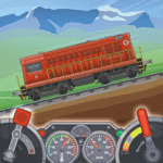 Railway freight train engine illustration, train cabin dashboard with speedometer, control panel, and switches, vivid and detailed scene capturing the essence of train operation, suitable for transportation and railway industry websites, Oyunclubnet.